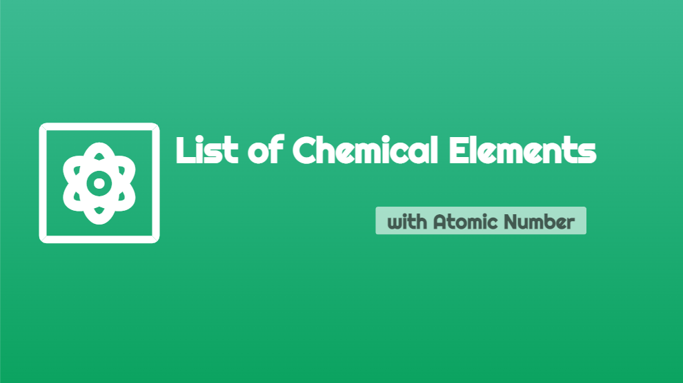 Chemical Elements List