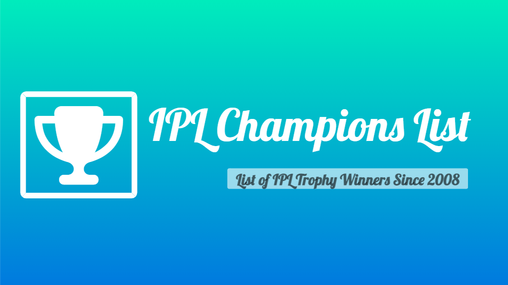 IPL Champions List
