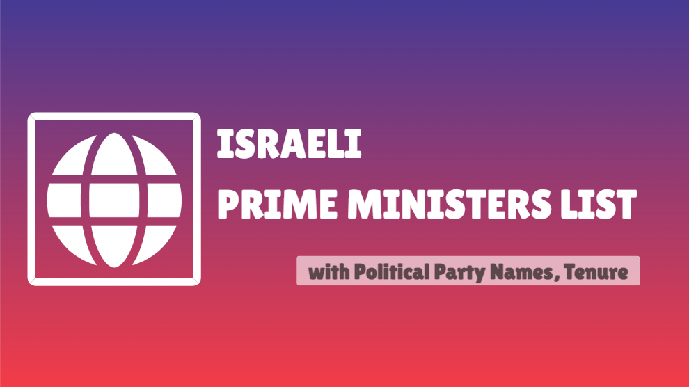 Israeli Prime Minister List