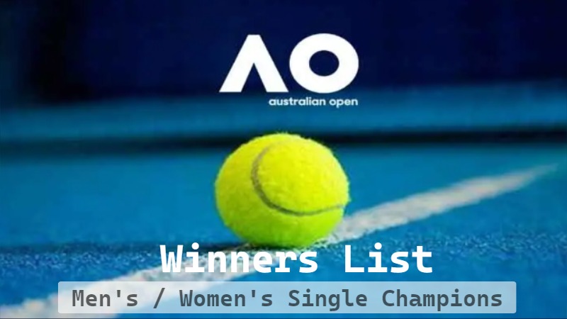 Australian Open Winners List