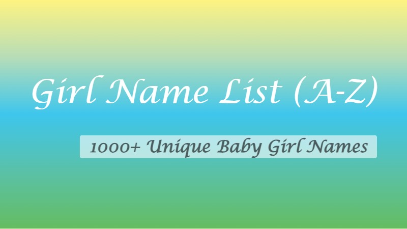 Baby Girl Name List