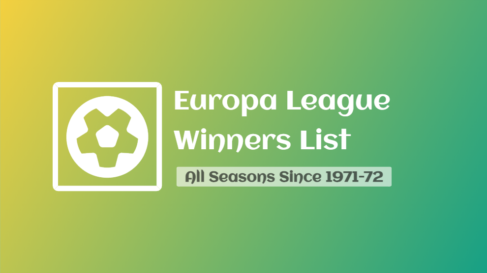 Europa League Winners List