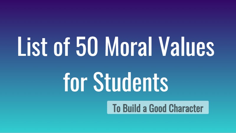Moral Values List