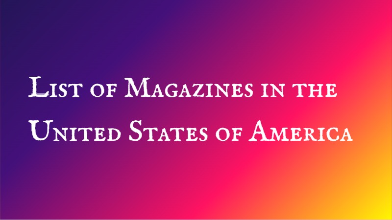 USA Magazines List