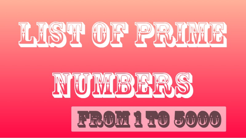 List of Prime Numbers